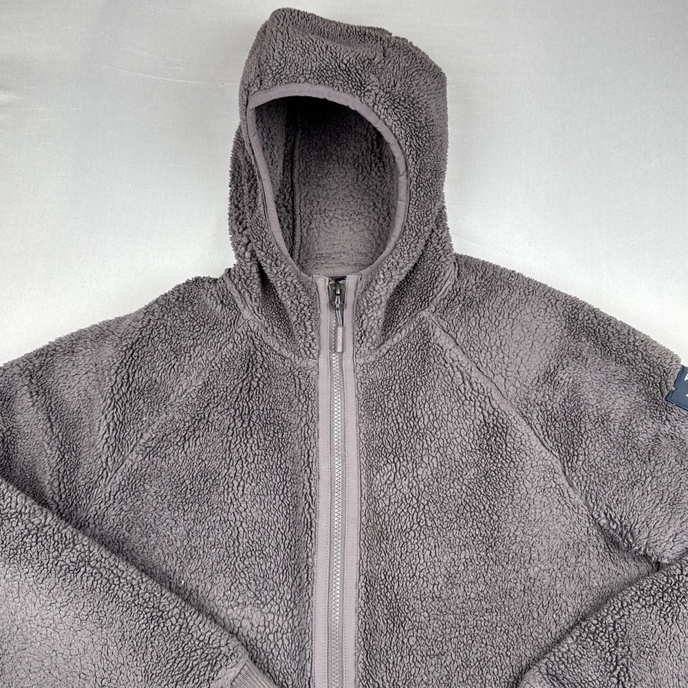 The North Face Sherpa Fleece Hoodie Jacket Women's Large Gray Lavender Full Zip - Picture 2 of 14